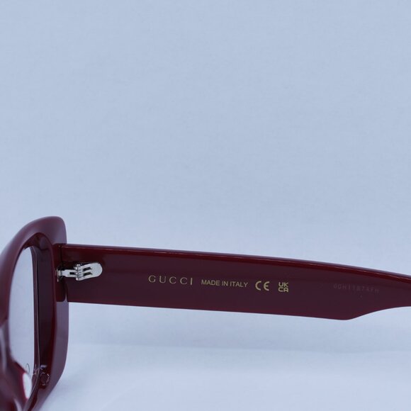 🕶️ New Gucci GG1697O 004 Eyeglasses - Shiny Burgundy Frame - Picture 6 of 10